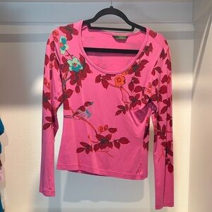 Oilily Pink Floral Long Sleeve Top